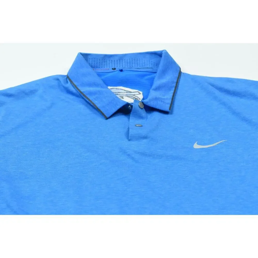 Nike Tiger Woods Buffalo Bills Polo Shirt Mens Large Blue Short Sleeve Stretch